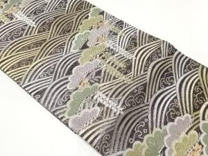 絽波に笠松模様織出し袋帯